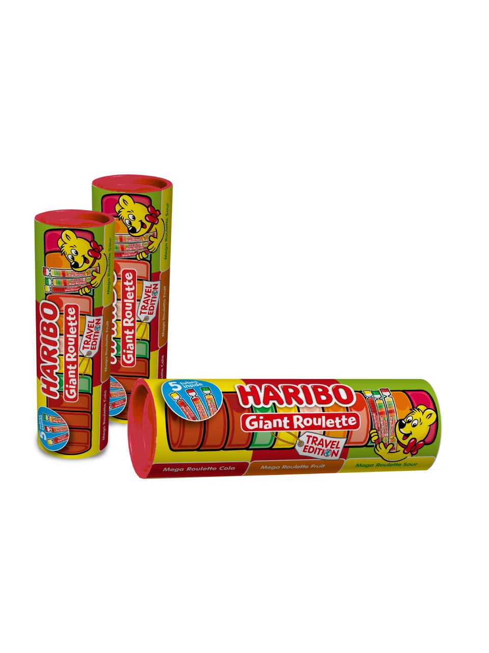 HARIBO Giant Roulette fruit gums with fruit, cola and sour fruit flavours 225g null - onesize - 1